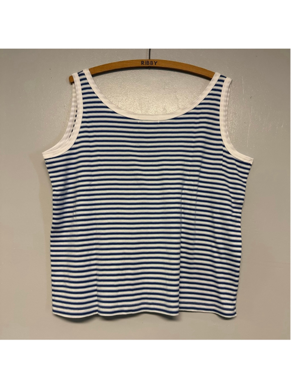 Eddie Bauer Striped Tank Top Women’s Size XL Blue White 100% Cotton - Picture 6 of 6